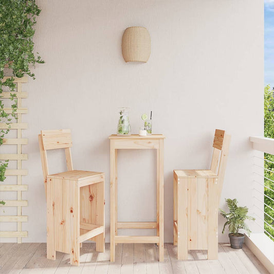 Bar stools 2 pcs 40x48.5x115.5 cm solid pine wood