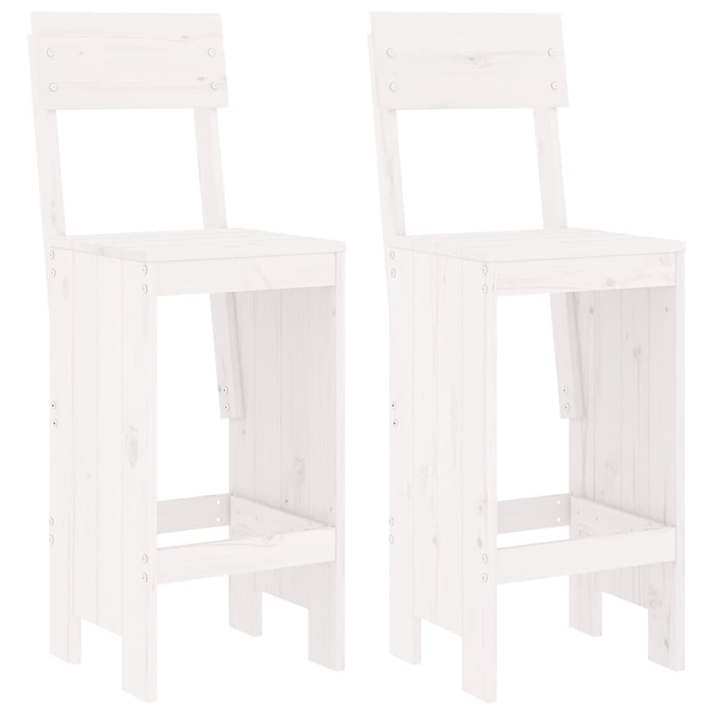 Bar stools 2 pcs white 40x48.5x115.5 cm solid pine wood