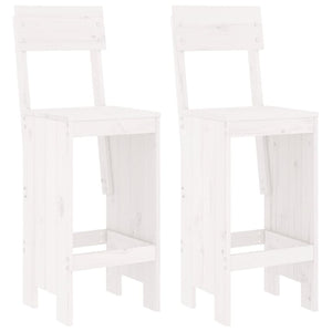 Bar stools 2 pcs white 40x48.5x115.5 cm solid pine wood