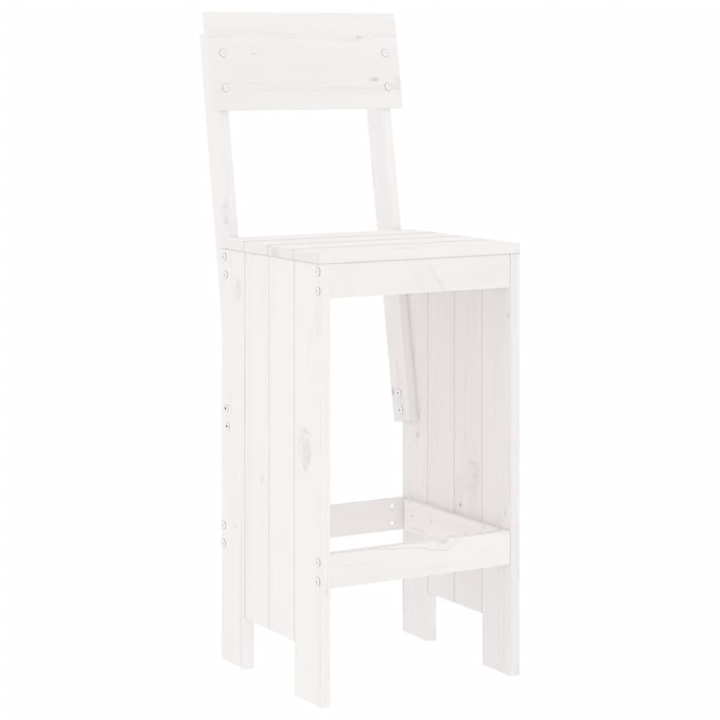 Bar stools 2 pcs white 40x48.5x115.5 cm solid pine wood