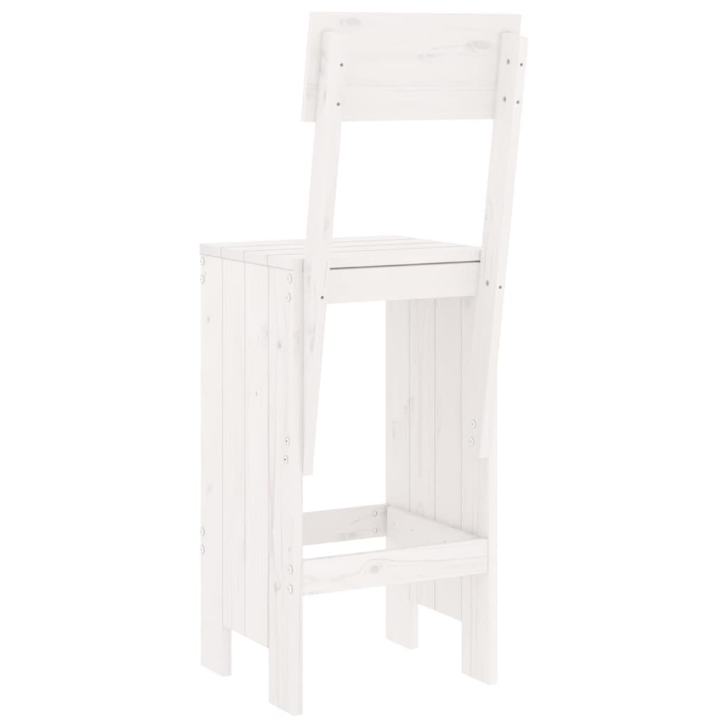 Bar stools 2 pcs white 40x48.5x115.5 cm solid pine wood