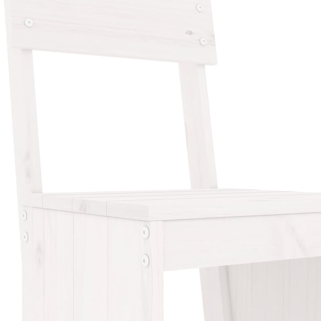 Bar stools 2 pcs white 40x48.5x115.5 cm solid pine wood