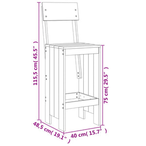 Bar stools 2 pcs white 40x48.5x115.5 cm solid pine wood