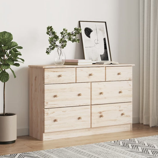 Chest of drawers ALTA 112x35x73 cm solid pine wood