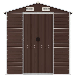 Hageskur brun 191x640x198 cm galvanisert stål