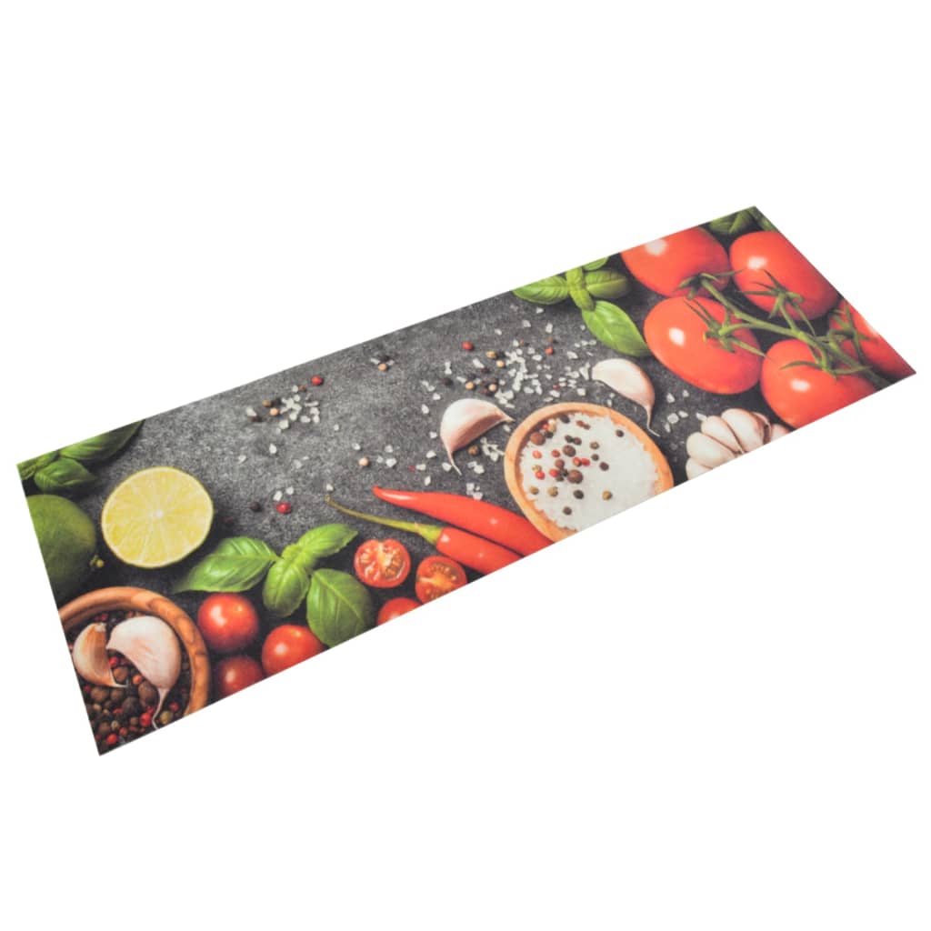 Kitchen rug washable vegetables 60x180 cm velvet