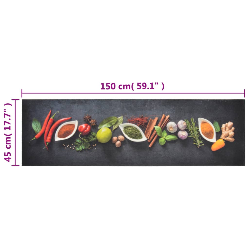Kitchen rug washable spices 45x150 cm velvet