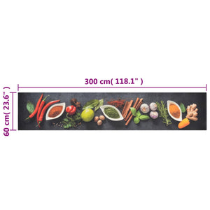 Kitchen rug washable spices 60x300 cm velvet