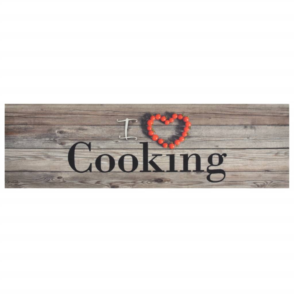 Kitchen rug washable cooking grey 45x150 cm velvet