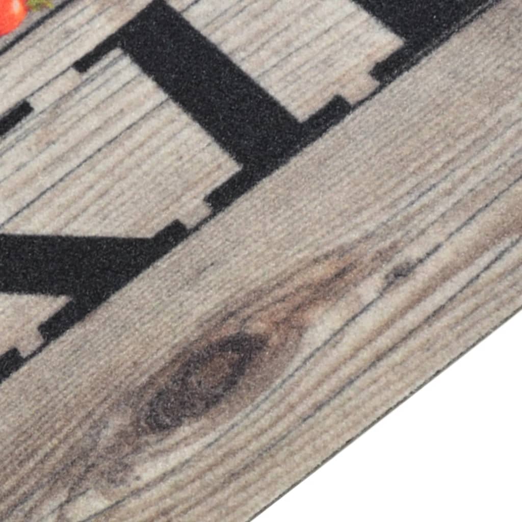 Kitchen rug washable cooking grey 45x150 cm velvet