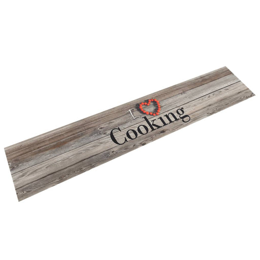 Kitchen rug washable Cooking grey 60x300 cm velvet