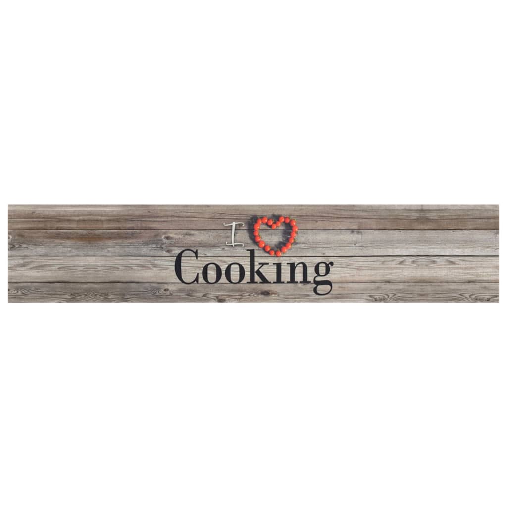Kitchen rug washable Cooking grey 60x300 cm velvet
