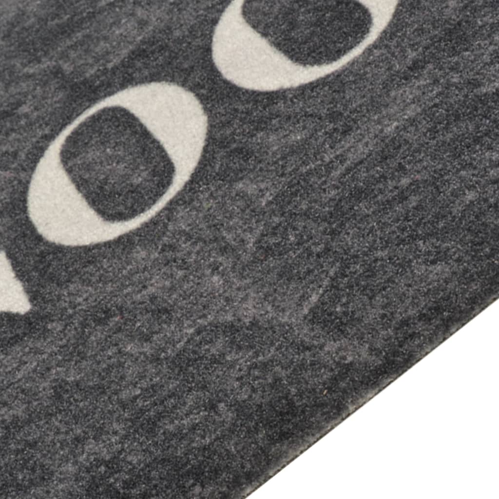 Kitchen rug washable Cooking black 60x180 cm velvet