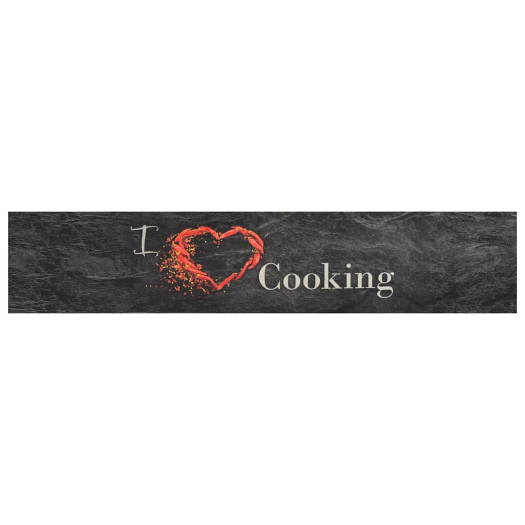 Kitchen rug washable Cooking black 60x300 cm velvet