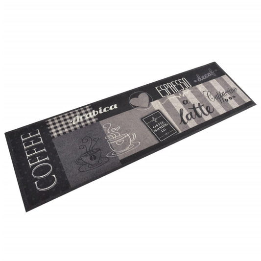 Kitchen rug washable coffee black 45x150 cm velvet