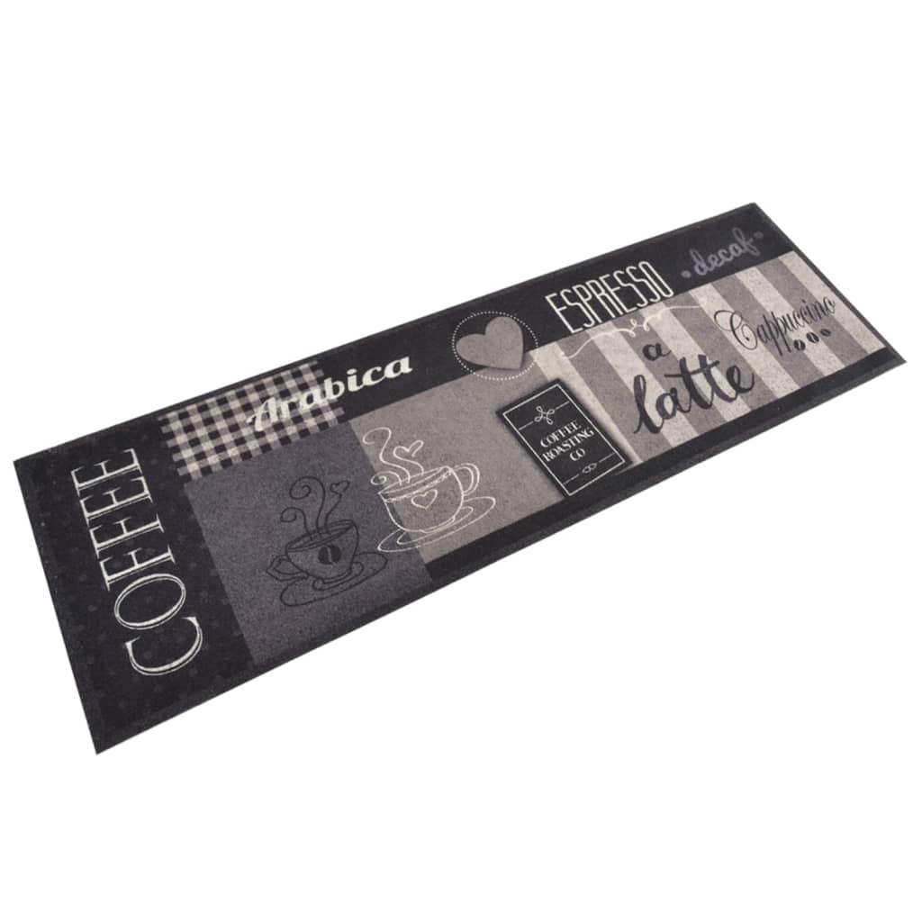 Kitchen rug washable Coffee black 60x180 cm velvet