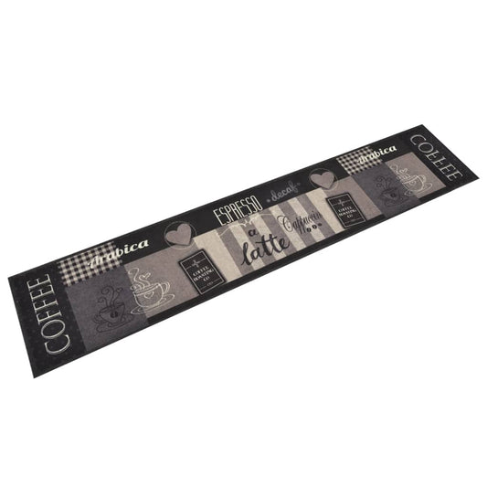 Kitchen rug washable Coffee black 60x300 cm velvet