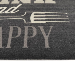 Kitchen rug washable Kitchen black 45x150 cm velvet