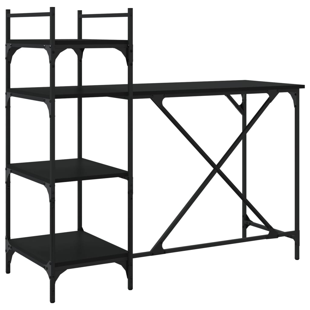 Computer desk with shelves black 120x47x109 cm