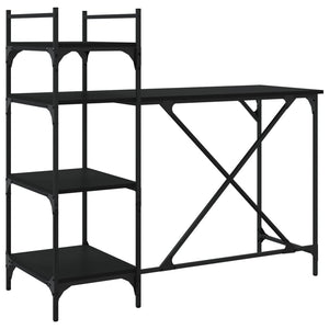 Computer desk with shelves black 120x47x109 cm