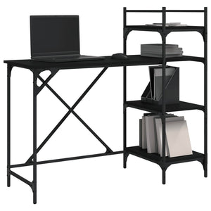 Computer desk with shelves black 120x47x109 cm