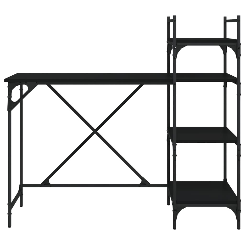 Computer desk with shelves black 120x47x109 cm