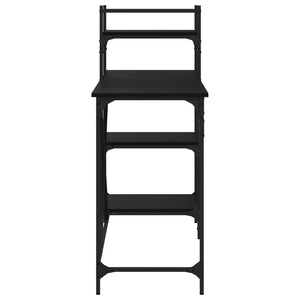 Computer desk with shelves black 120x47x109 cm