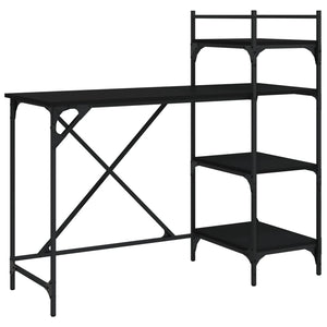 Computer desk with shelves black 120x47x109 cm