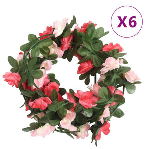 Flower wreaths for Christmas 6 pcs spring rose 250 cm