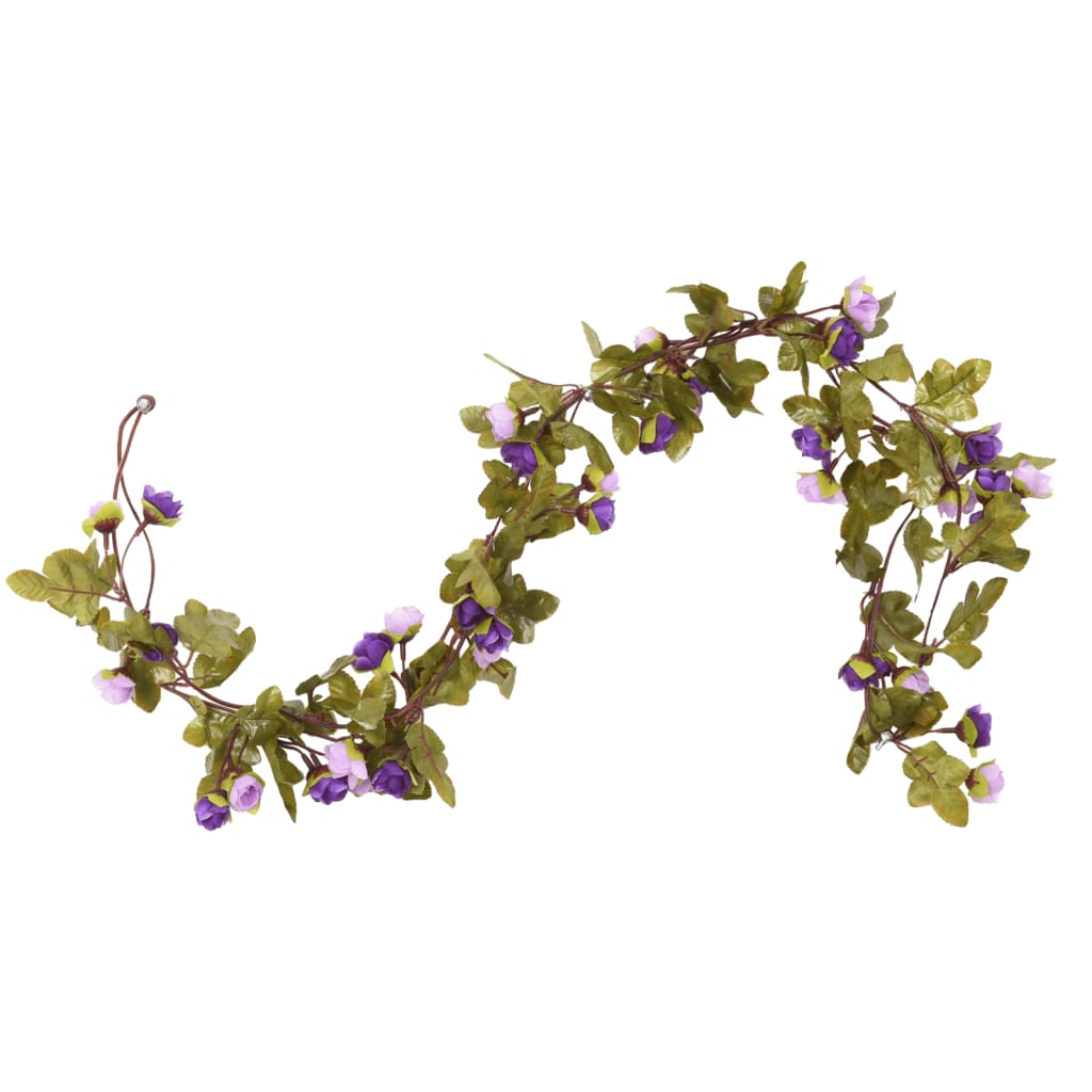 Flower wreaths for Christmas 6 pcs light purple 215 cm