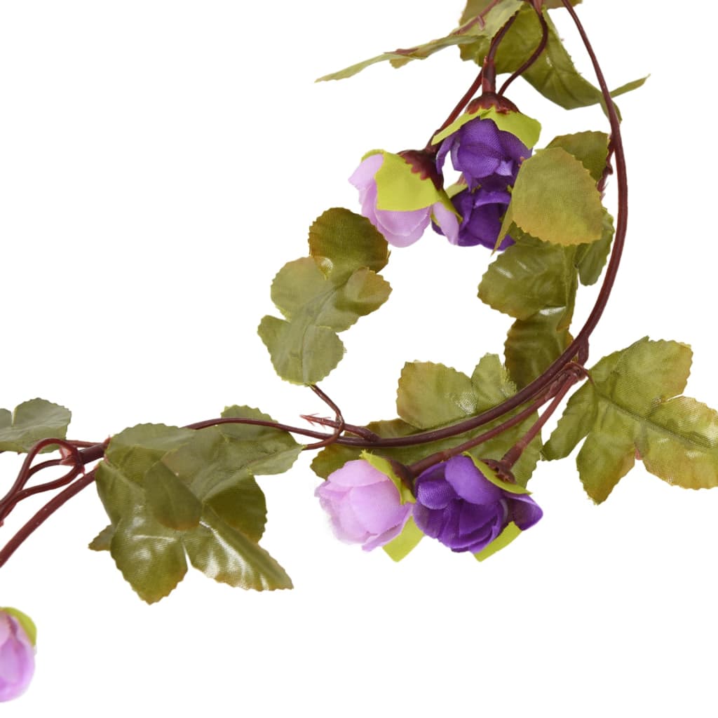 Flower wreaths for Christmas 6 pcs light purple 215 cm