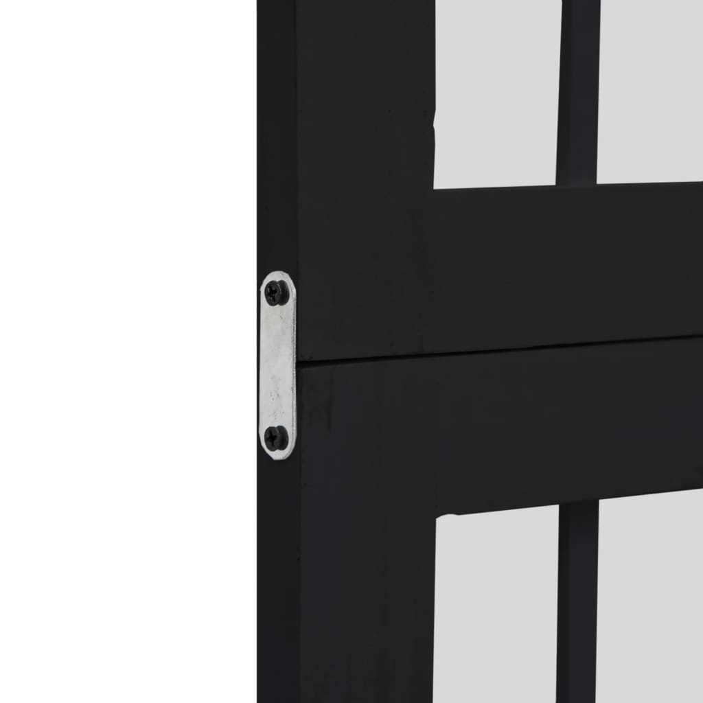 Room divider 4 panels black solid wood imperial wood