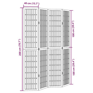 Room divider 4 panels black solid wood imperial wood