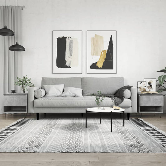 Coffee table 2 pcs concrete grey 50x46x50 cm engineered wood