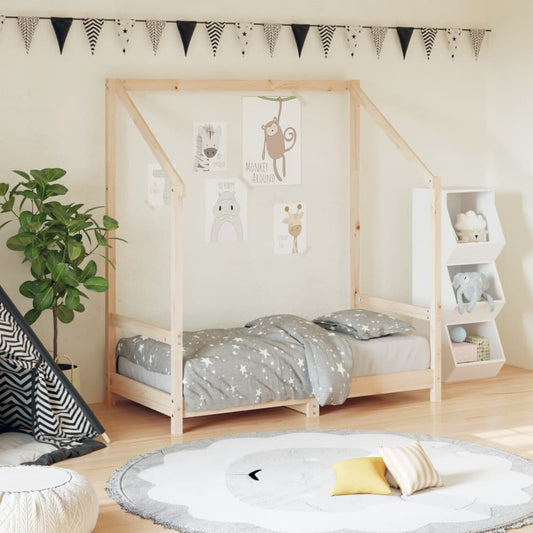 Children's bed frame 70x140 cm solid pine wood
