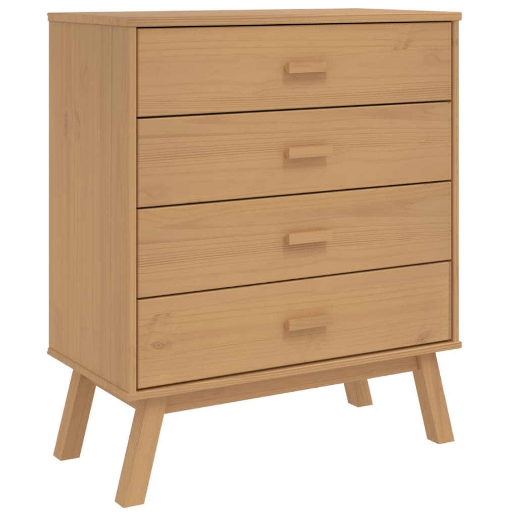 Chest of drawers OLDEN brown solid pine wood