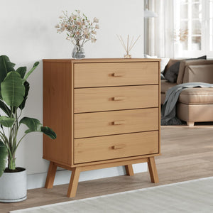 Chest of drawers OLDEN brown solid pine wood