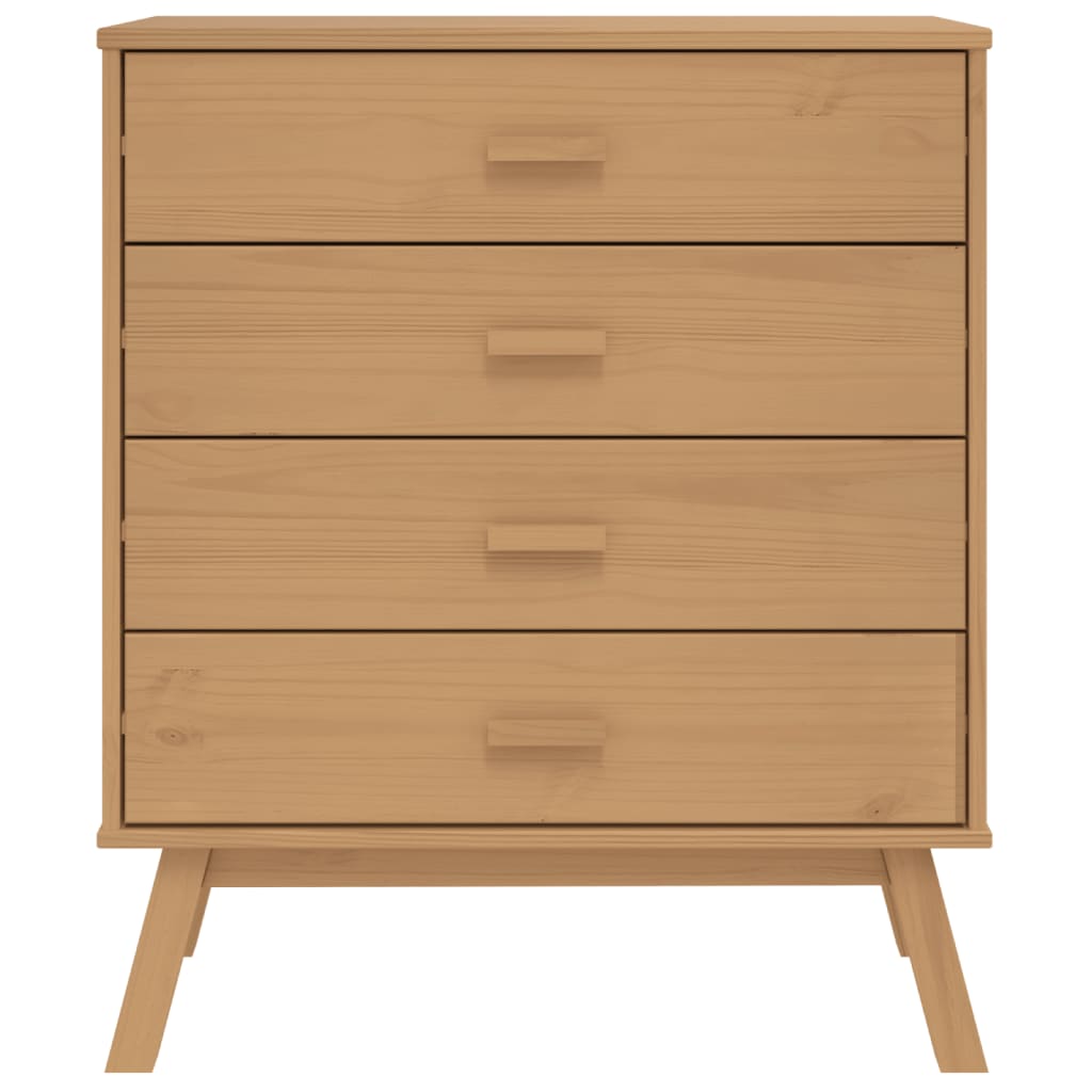 Chest of drawers OLDEN brown solid pine wood