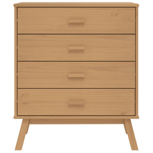 Chest of drawers OLDEN brown solid pine wood