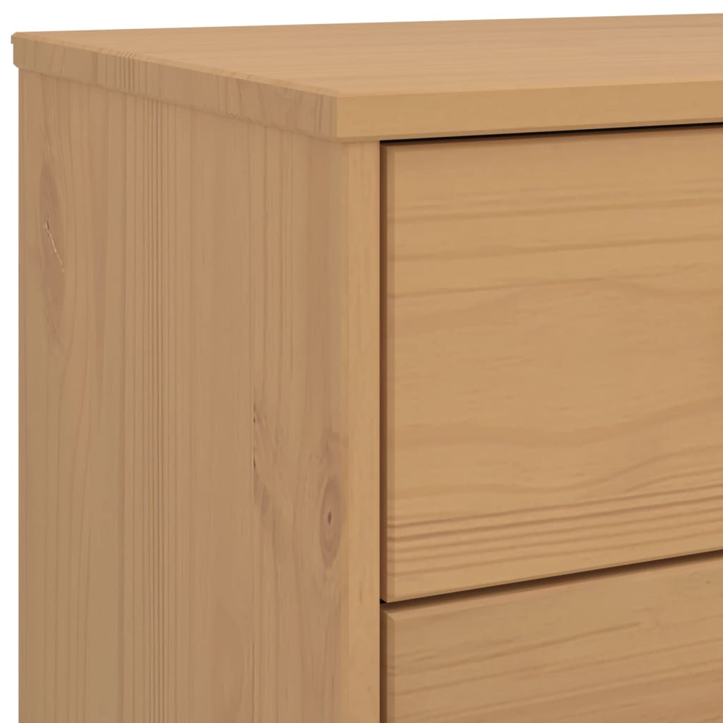 Chest of drawers OLDEN brown solid pine wood
