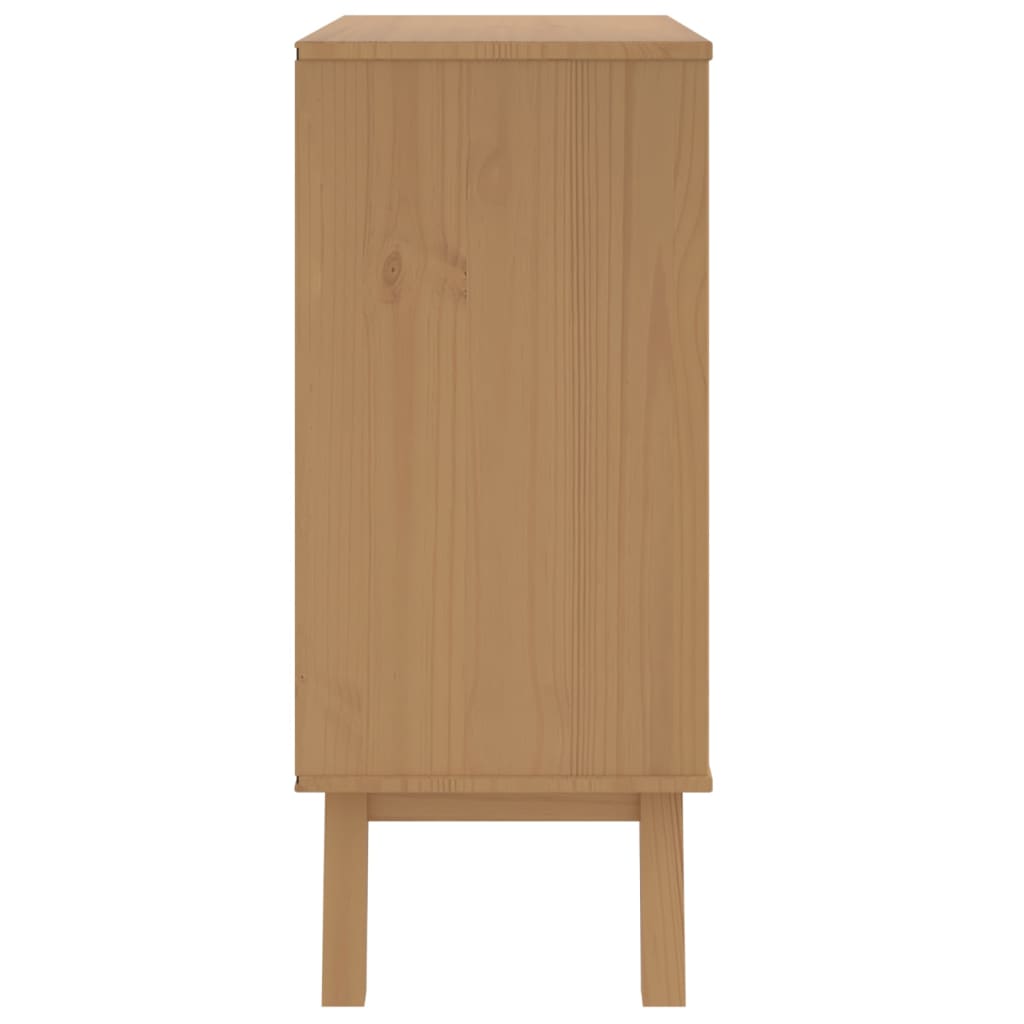 Chest of drawers OLDEN white and brown solid pine