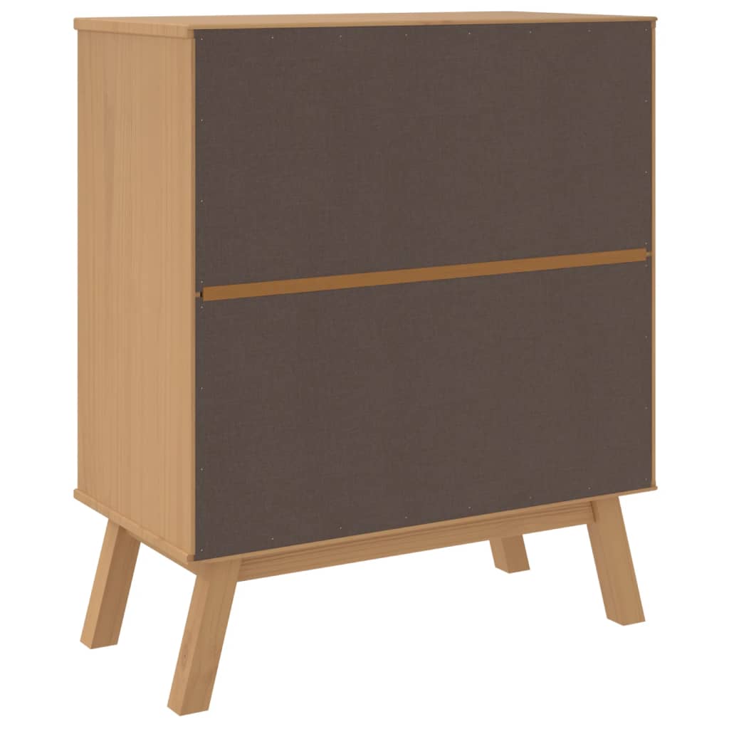 Chest of drawers OLDEN white and brown solid pine