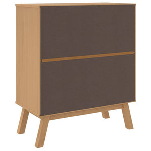 Chest of drawers OLDEN white and brown solid pine