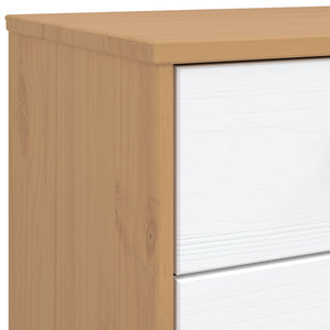 Chest of drawers OLDEN white and brown solid pine