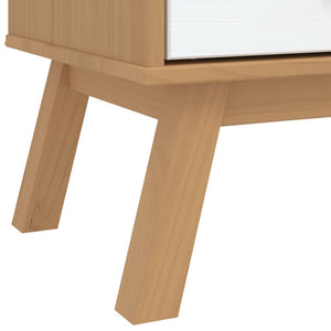 Chest of drawers OLDEN white and brown solid pine