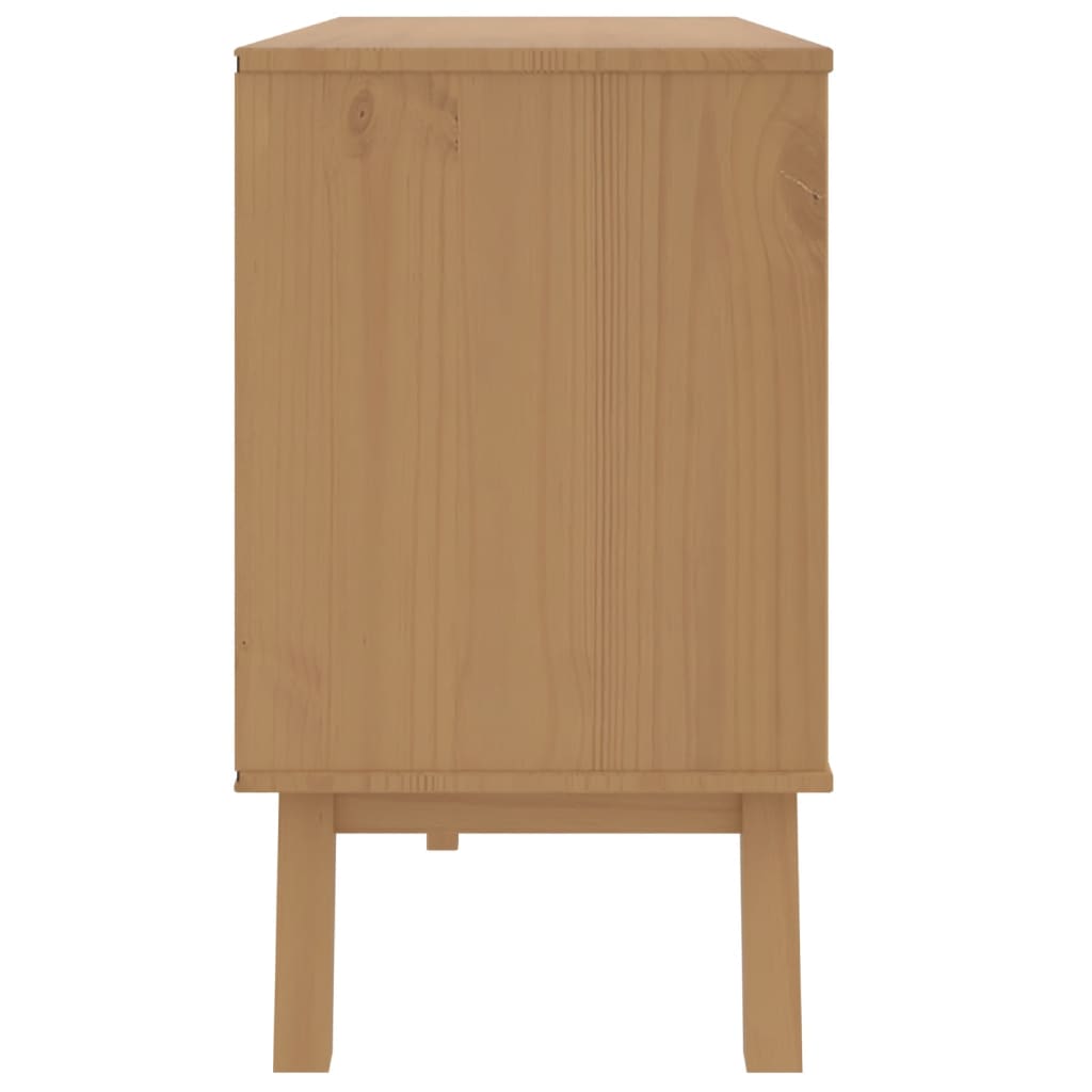 Chest of drawers OLDEN brown solid pine wood