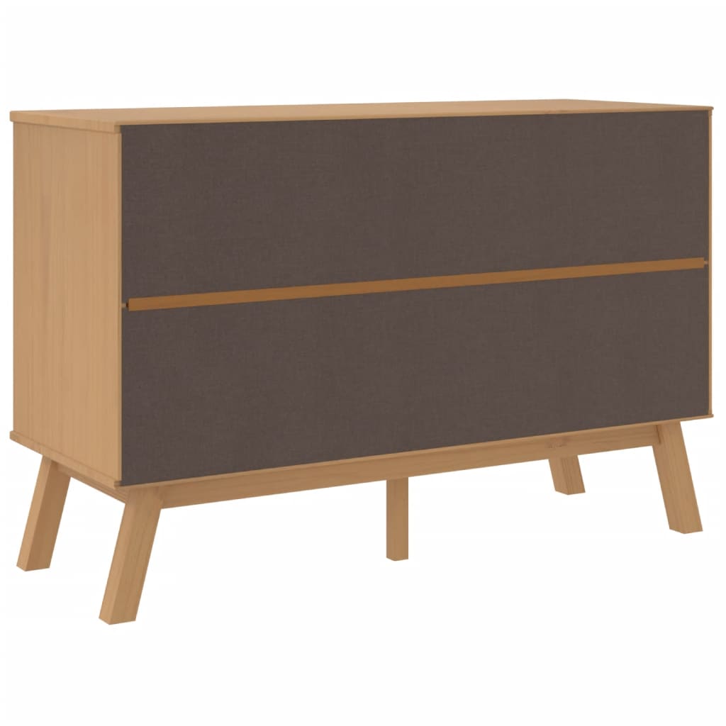 Chest of drawers OLDEN brown solid pine wood