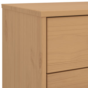 Chest of drawers OLDEN brown solid pine wood