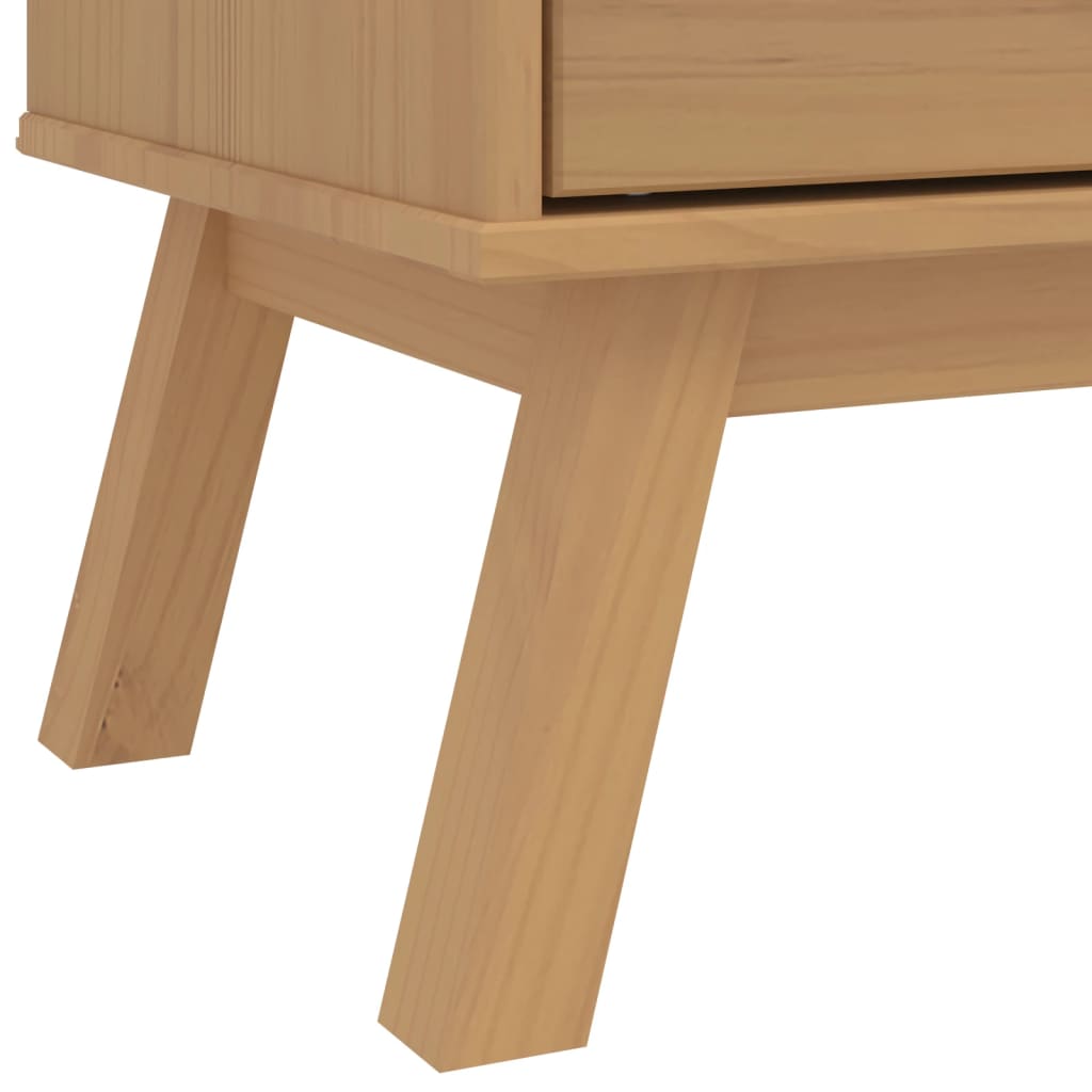 Chest of drawers OLDEN brown solid pine wood