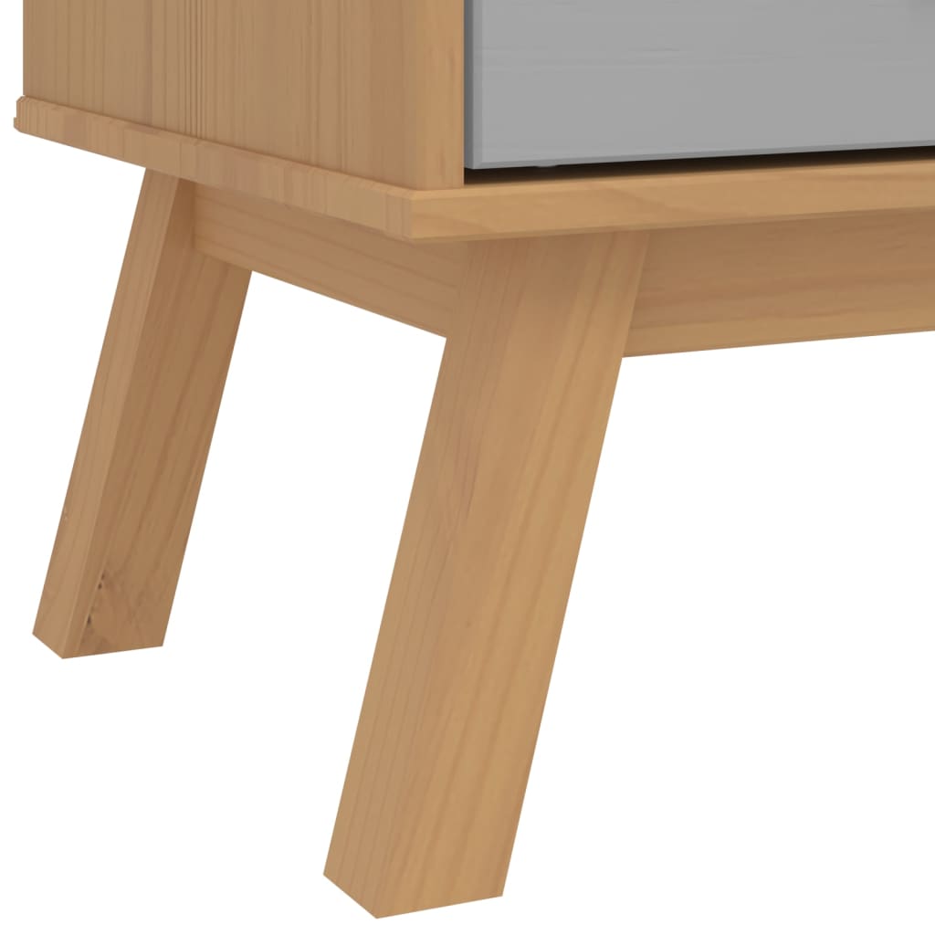 Chest of drawers OLDEN grey and brown solid pine
